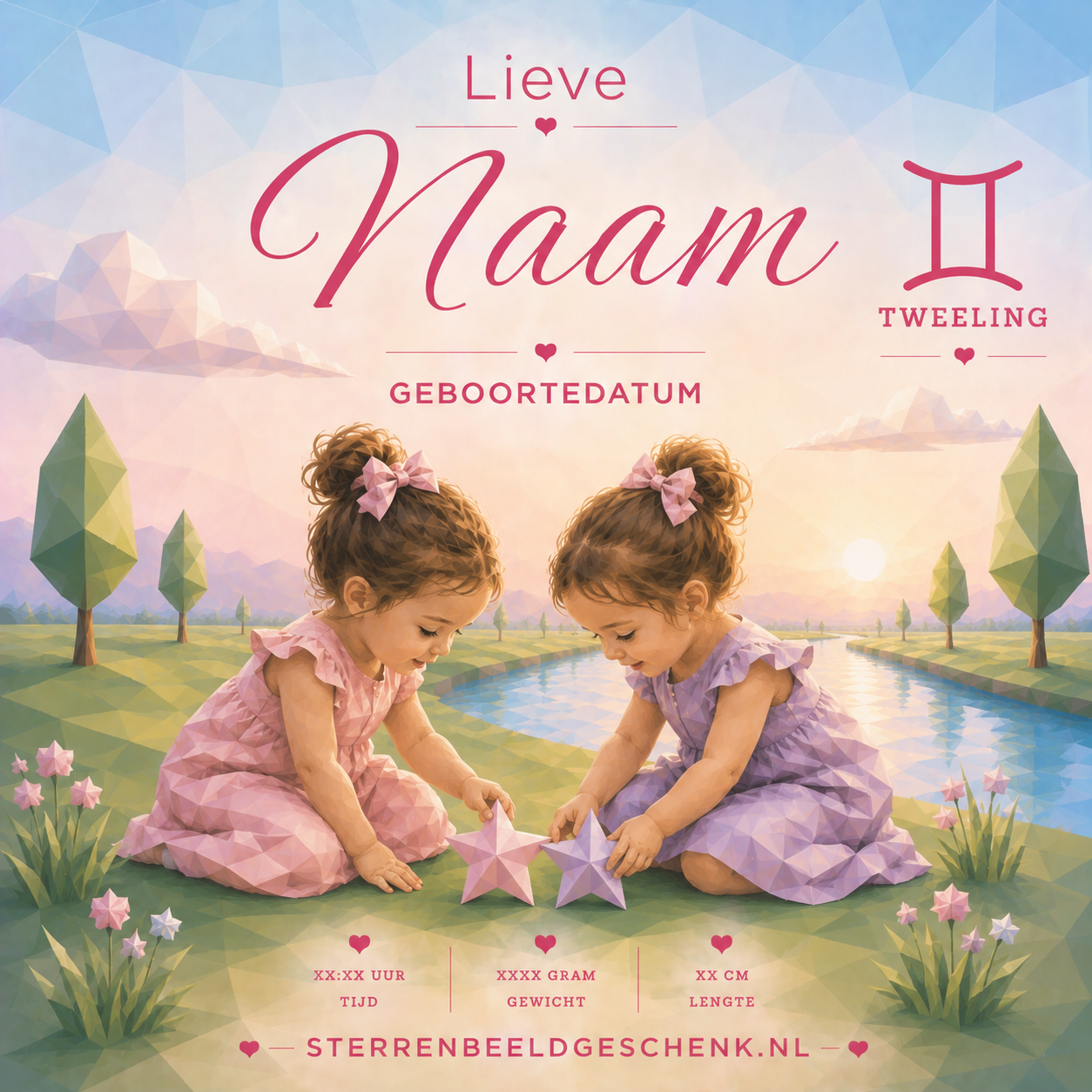 Tweeling met symbool